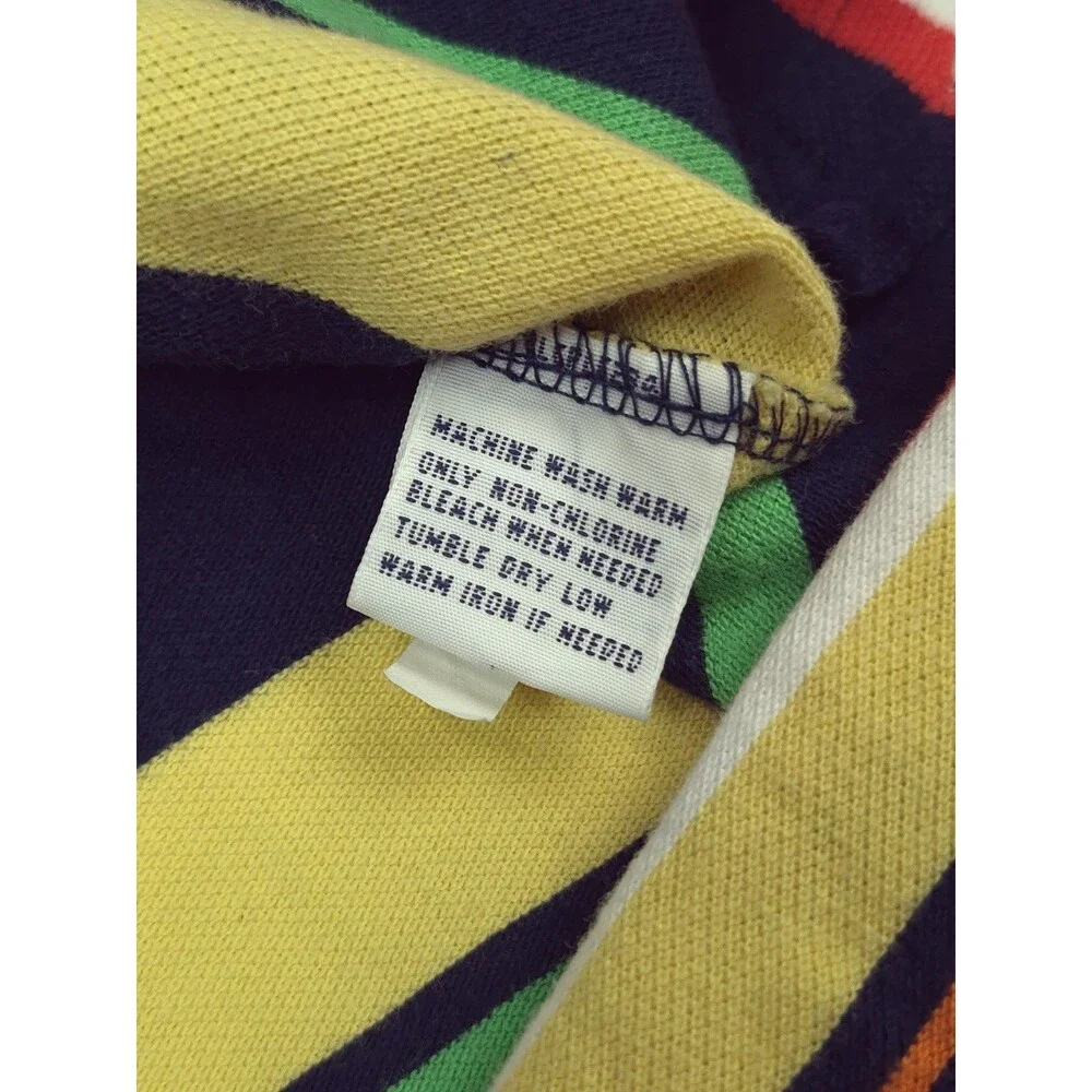 Ralph Lauren Polo Shirt XXL Vintage Colorful Striped Short Sleeve Preppy Golf